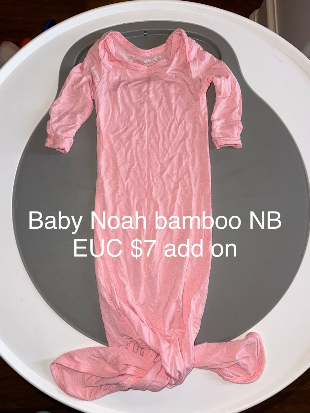Bamboo Newborn Pink Sleep Knotted Gown